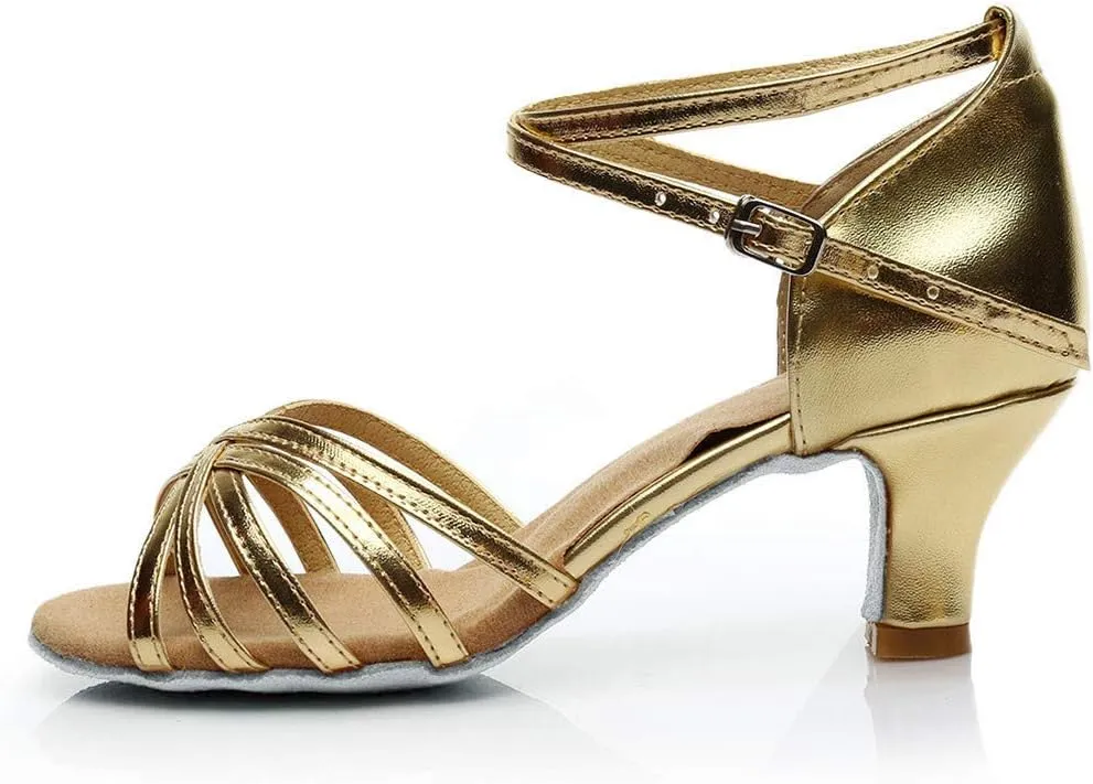 Dance Shoes for Women Strappy Heeled Sandals Practice Ballroom Dancing Shoe Indoor Performance Latin Dance Shoes