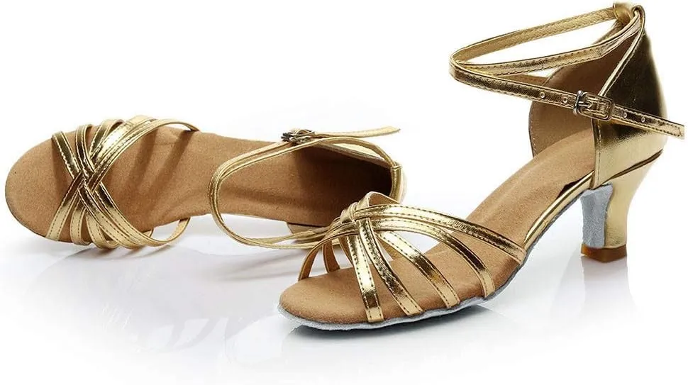 Dance Shoes for Women Strappy Heeled Sandals Practice Ballroom Dancing Shoe Indoor Performance Latin Dance Shoes