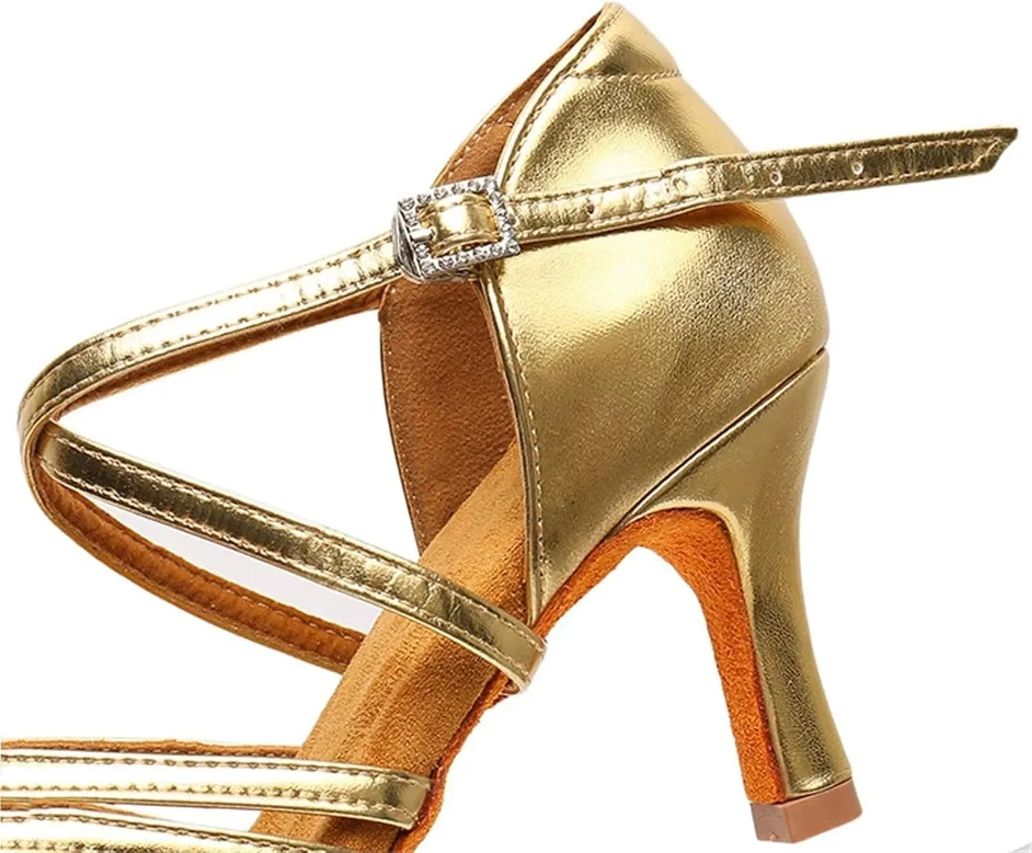 Dancing Shoes for Woman Adult High Heel Patent Leather Dance Shoes Professional Soft Soled Latin Dance Shoes(5.5cm Silver,38)