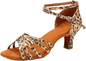 Dancing Shoes for Woman Ballroom Dance Shoes for Women Girls Ladies Latin Modern Tango Dancing Shoes Salsa Training Sandals(Heel 5cm Leopard,40)