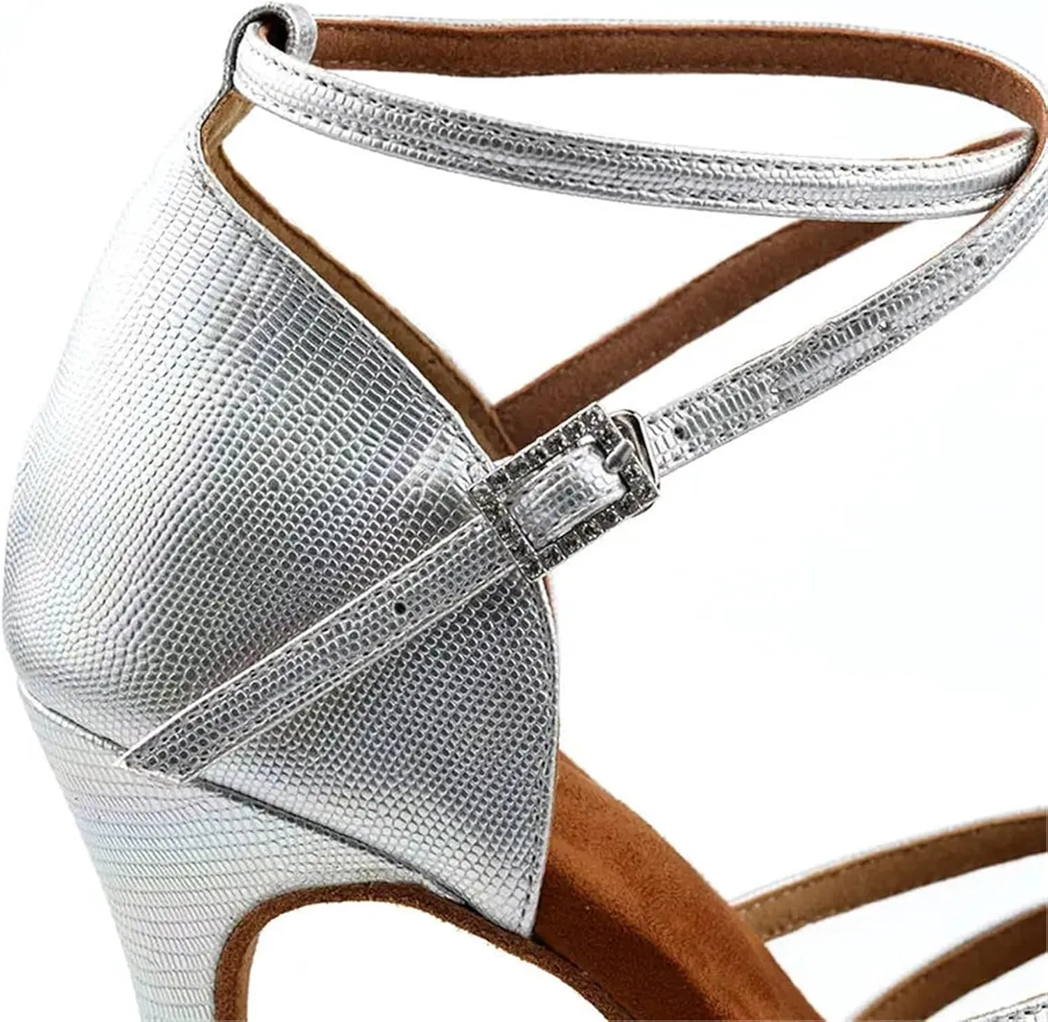 Dancing Shoes for Woman Indoor Womens Ballroom Dance Shoes for Salsa Latin Social Practise Dancing Shoes 7cm Heels(Sliver 9cm,38)