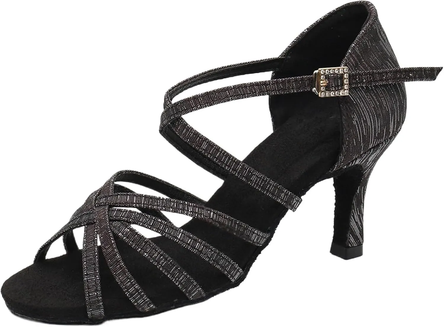 Dancing Shoes for Woman Latin Dance Shoes for Women Girls Modern Tango Salsa Ballroom Dancing Shoes Jazz Practice Shoes(7.5cm Black-2,39)