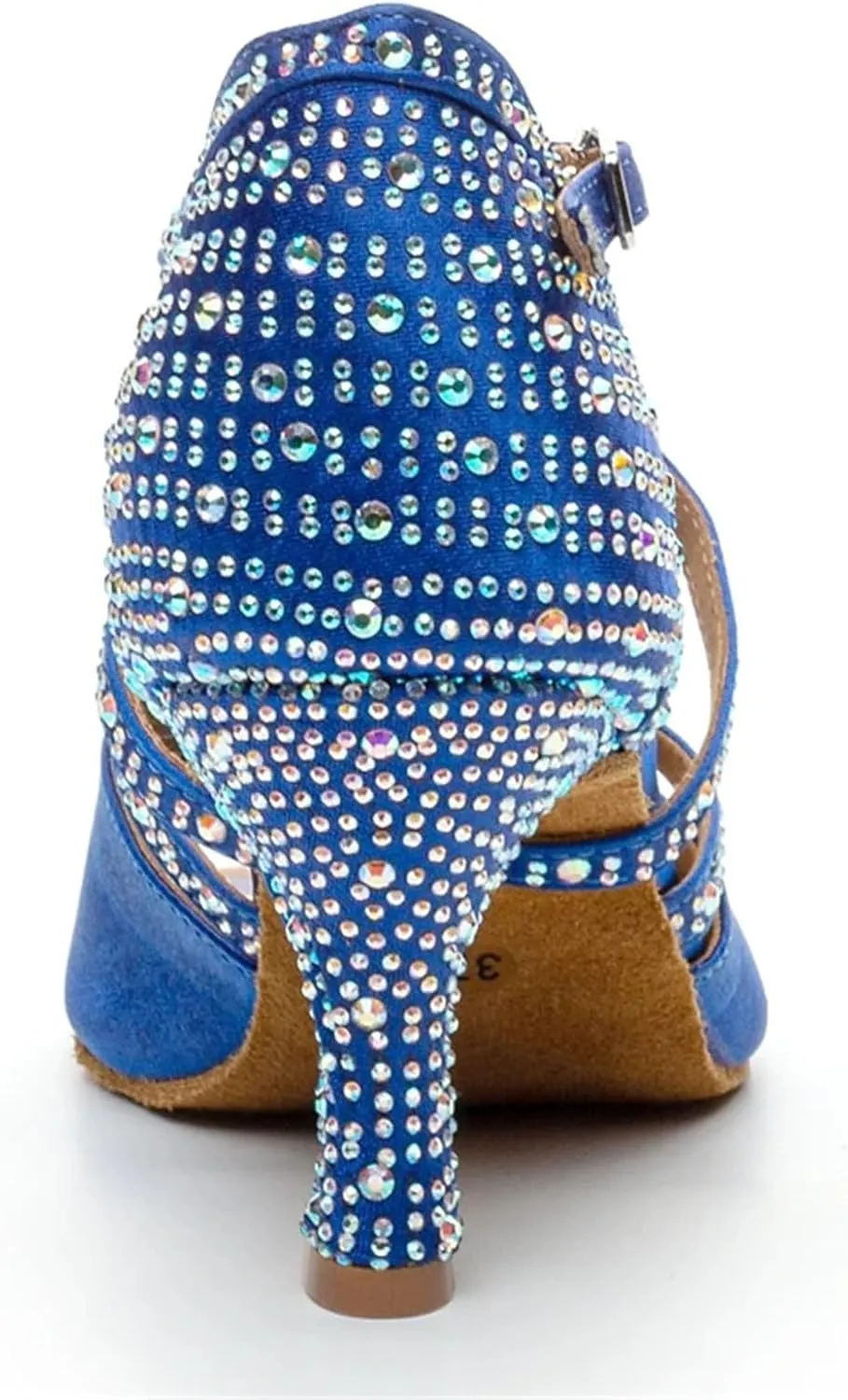 Dancing Shoes for Woman Latin Dance Shoes Women Salsa Tango Ballroom Party Women Shoes Rhinestone Heeled Sandals(Indoor Blue 6cm,41)
