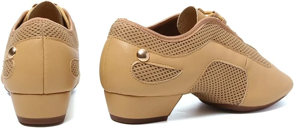 DKZSYIM Women&Men Ballroom Dance Practice Shoes Closed Toe Latin Tango Modern Dance Teaching Shoes,Model WZSP709