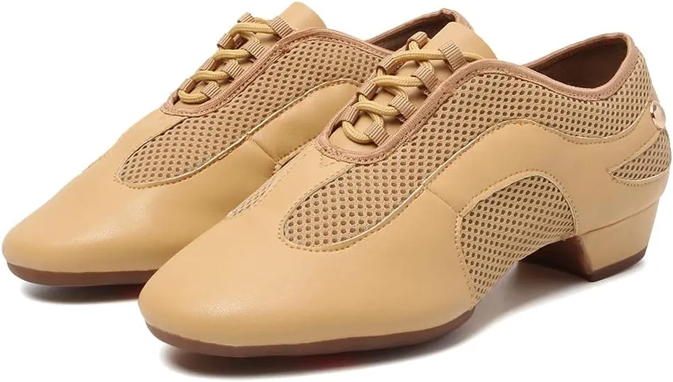 DKZSYIM Women&Men Ballroom Dance Practice Shoes Closed Toe Latin Tango Modern Dance Teaching Shoes,Model WZSP709