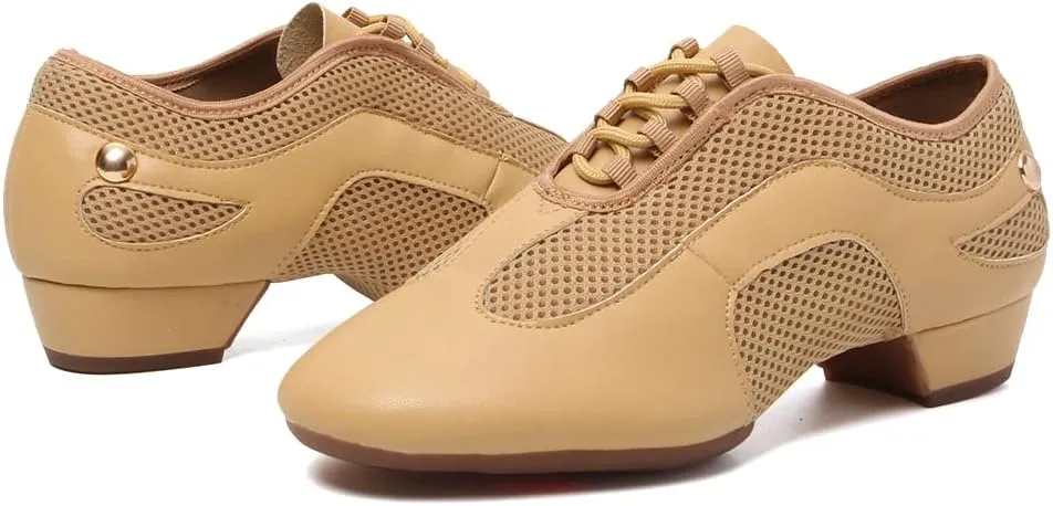 DKZSYIM Women&Men Ballroom Dance Practice Shoes Closed Toe Latin Tango Modern Dance Teaching Shoes,Model WZSP709