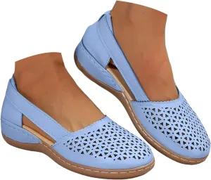 Eduavar Sandals for Women Casual Dressy Summer Closed Toe Sandals Breathable Flat with Arch Support Slip On Walking Shoes