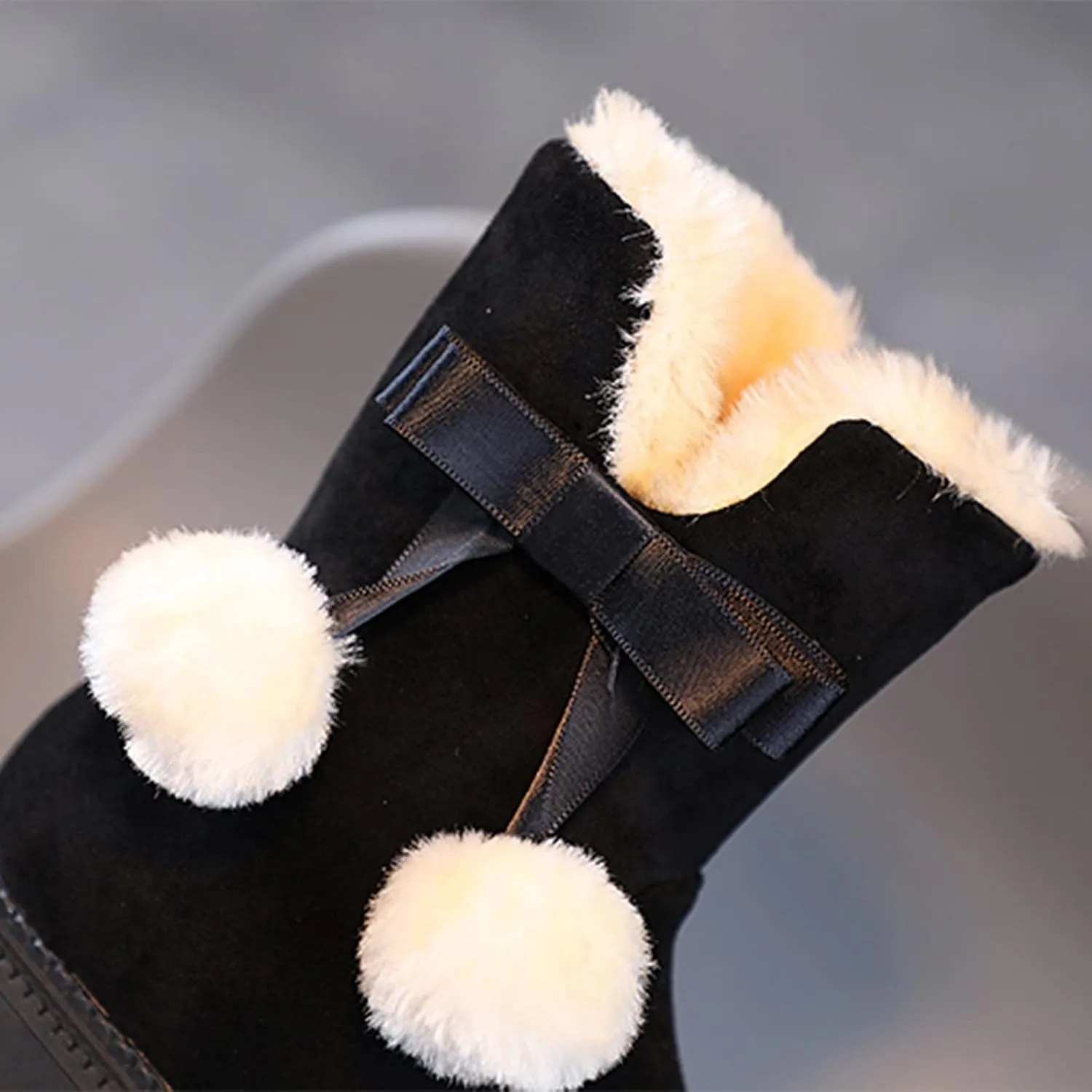 Fashion Autumn And Winter Girls Snow Boots Thick Bottom Non Slip Warm And Comfortable Solid Color Toddler Girl Winter