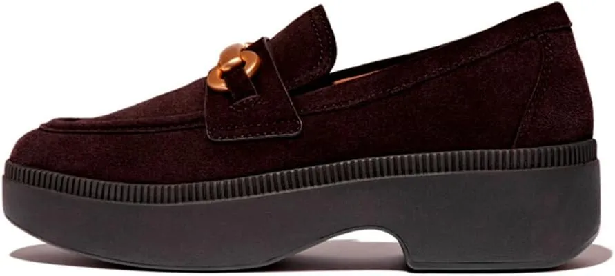 FitFlop Women's F-luma Chunky-Snaffle Suede Demi-Wedge Loafers