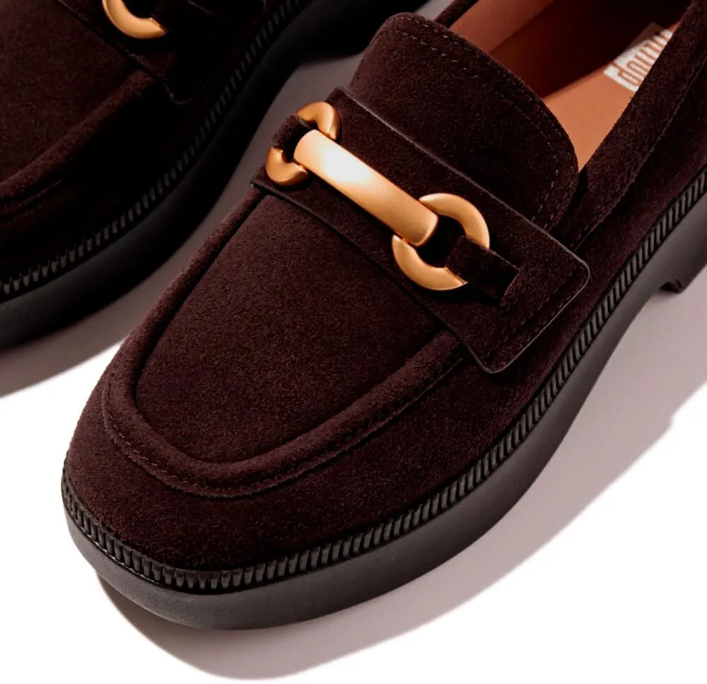 FitFlop Women's F-luma Chunky-Snaffle Suede Demi-Wedge Loafers