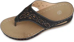 Flip Flops for Women Orthopedic Wedge Sandals Summer Dressy Flat Sandals Casual Open Toe Flip Flops Sandal
