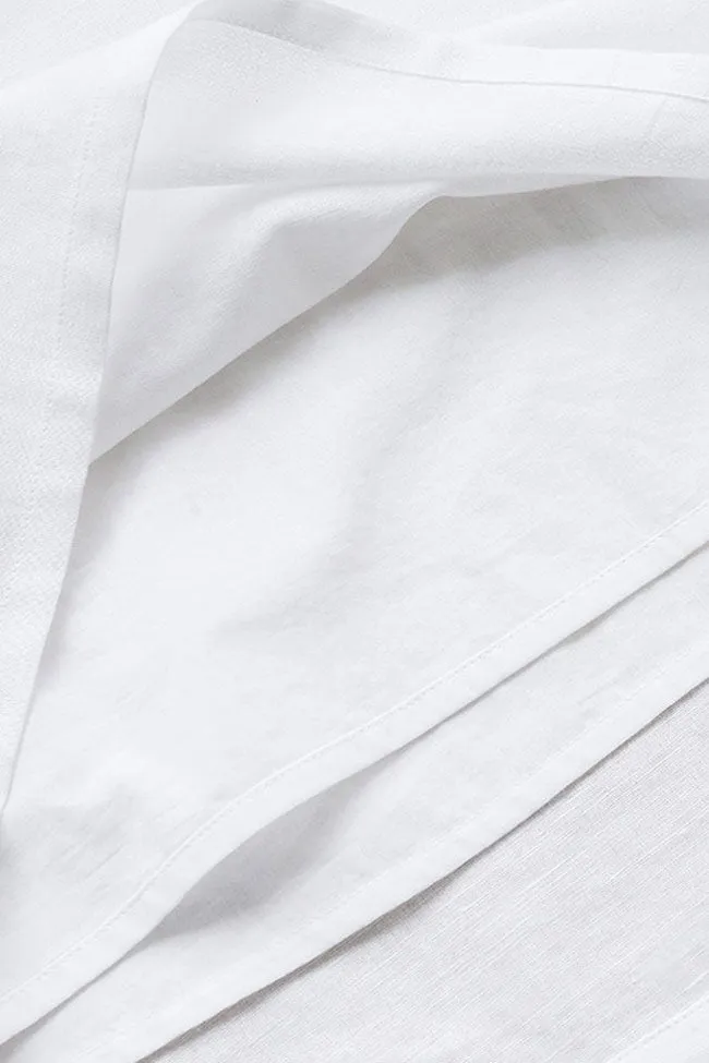 Flytonn-nye outfits Cozy Spaghetti Strap Linen Summer Mini Sundress - White