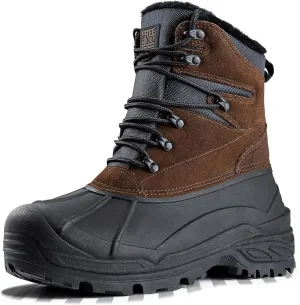 FREE SOLDIER Mens Snow Winter Boots for Men Warm Fleece Lining Winter Ski Shoes Waterproof Insulated Booties