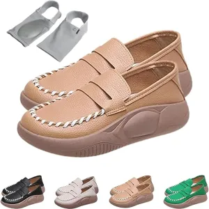 Giltpeak Lurebest Shoes for Women, Soft Soled Pure Cowhide Corrective Lofers, Lurebest Orthopedic Walking Shoes for Women