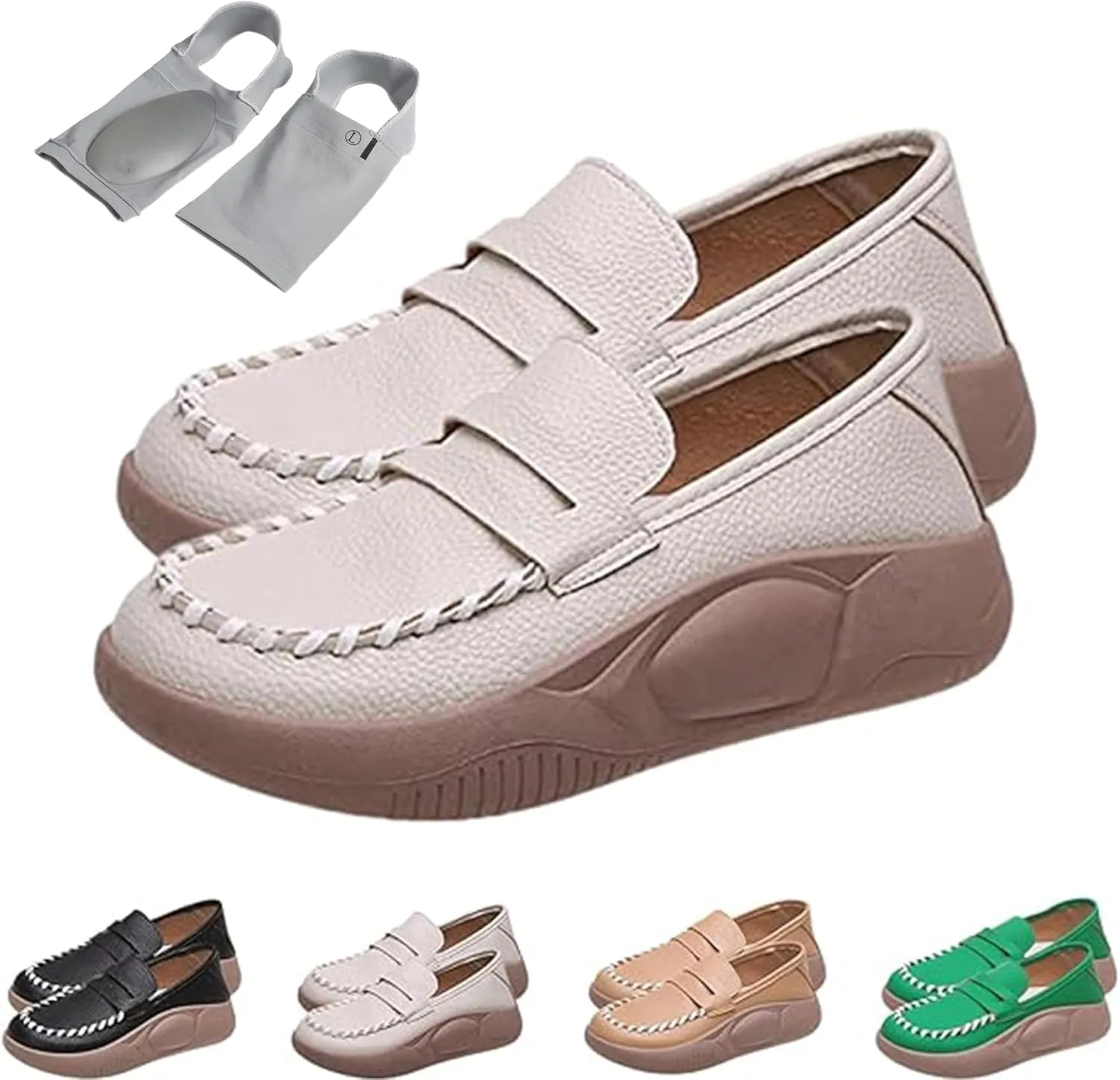 Giltpeak Lurebest Shoes for Women, Soft Soled Pure Cowhide Corrective Lofers, Lurebest Orthopedic Walking Shoes for Women
