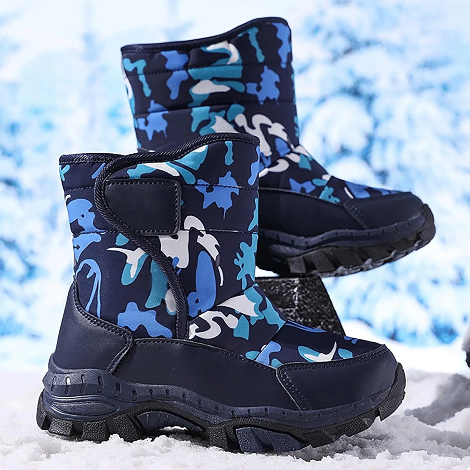 Girls Boys Snow Boots Outdoor Warm Anti Slip Mid Calf Padded Small Large Children's Winter Shoes with Boots Girls Size 3