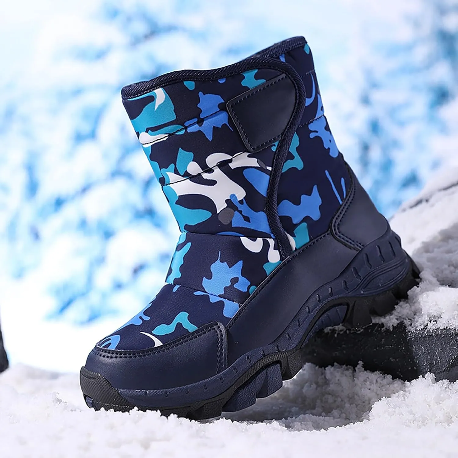 Girls Boys Snow Boots Outdoor Warm Anti Slip Mid Calf Padded Small Large Children's Winter Shoes with Boots Girls Size 3