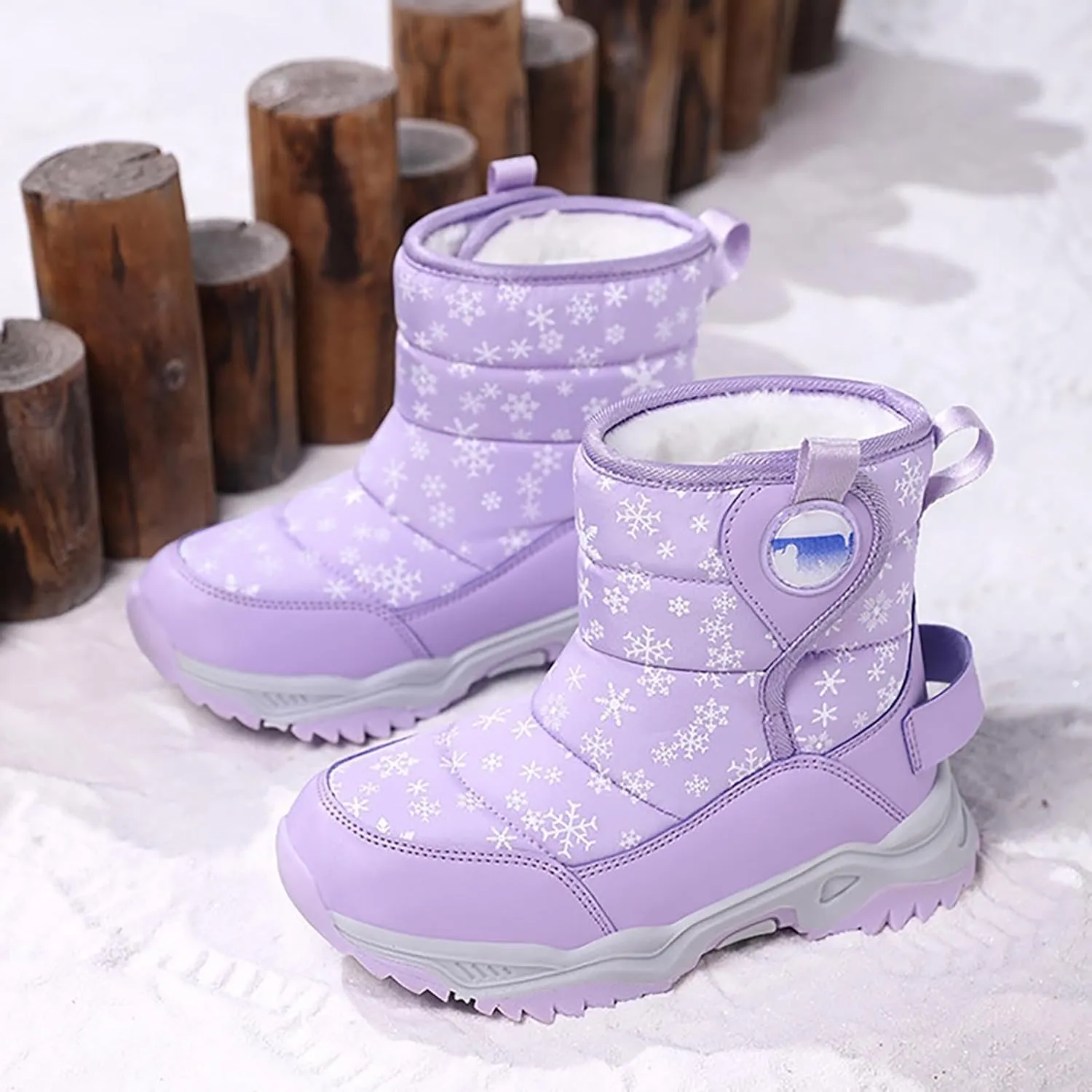 Girls Boys Snow Boots Outdoor Warm Comfortable Non Slip Mid Calf Padded Small Big Kids Winter Big Kids Mid Calf Boots