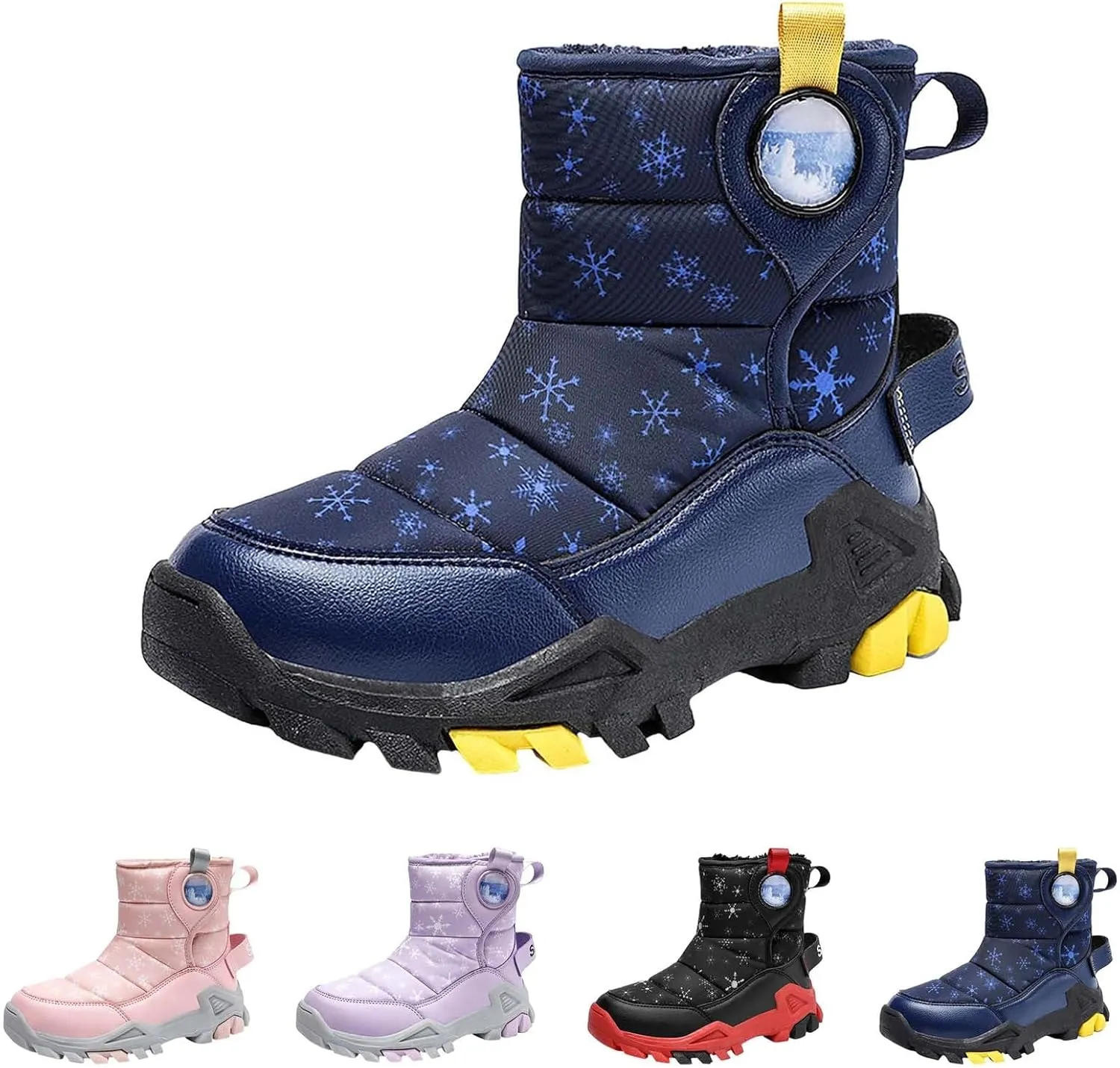 Girls Boys Snow Boots Outdoor Warm Comfortable Non Slip Mid Calf Padded Small Big Kids Winter Shoes Big Kid