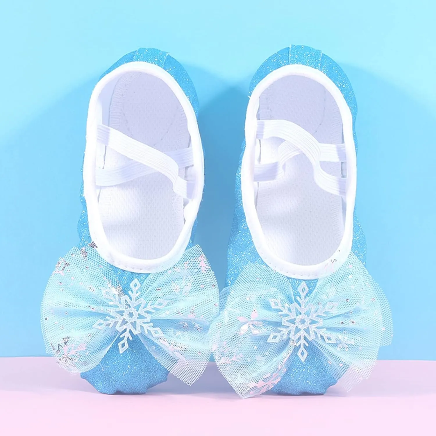 Girls Glitter Ballet Shoes Ballet Slipper with Bow Toddler Mary Jane Flat?? Shoes Ballerina Dress Shoes for Dance