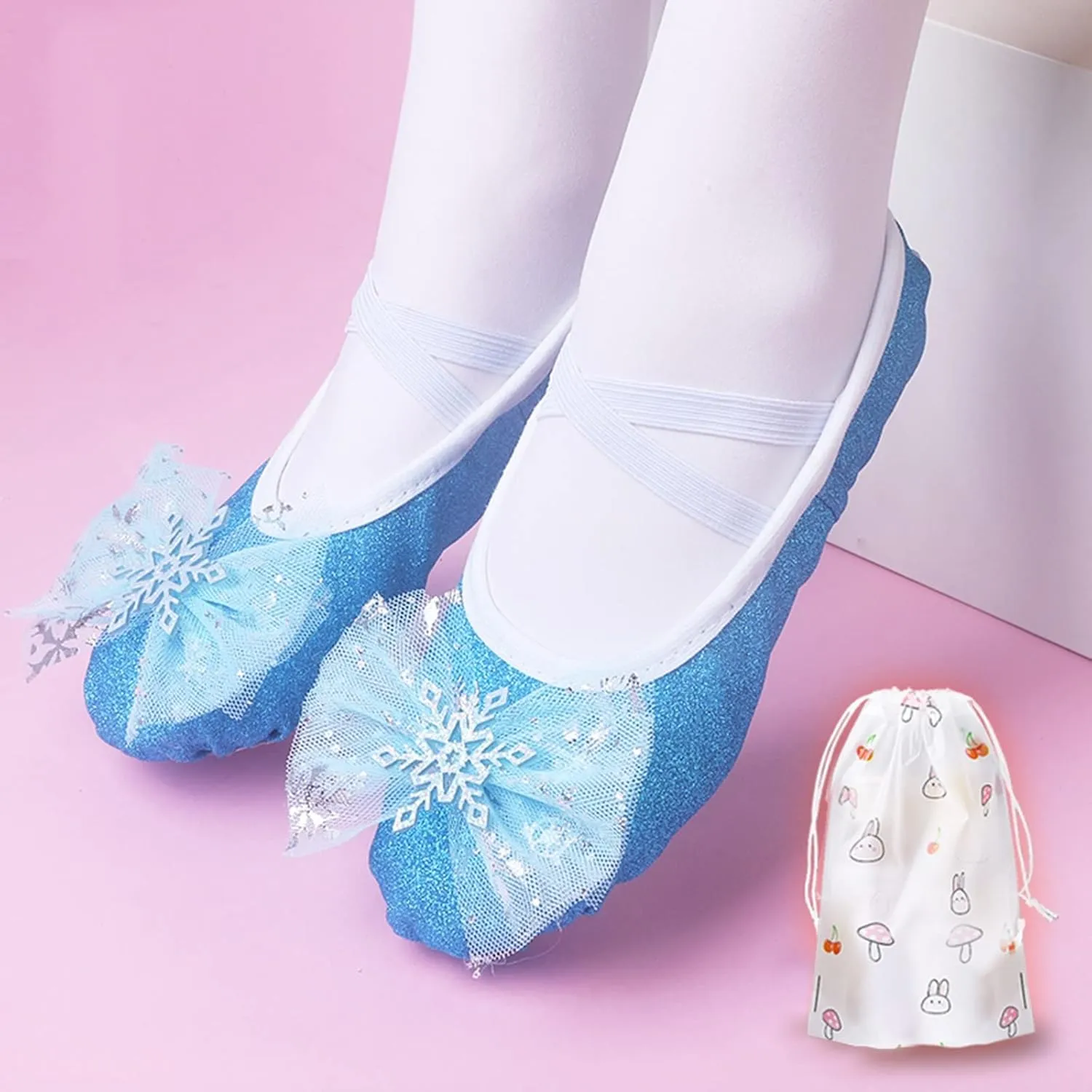 Girls Glitter Ballet Shoes Ballet Slipper with Bow Toddler Mary Jane Flat?? Shoes Ballerina Dress Shoes for Dance