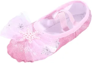 Girls Glitter Ballet Shoes Ballet Slipper with Bow Toddler Mary Jane Flat?? Shoes Ballerina Dress Shoes for Dance