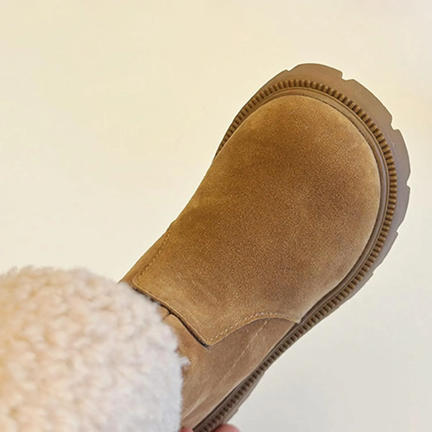 Girls Western Cowboy Snow Boots Kids Fuzzy Snow Shoes Winter Soft Warm Comfy Booties Rubber Sole Non Slip Shoes