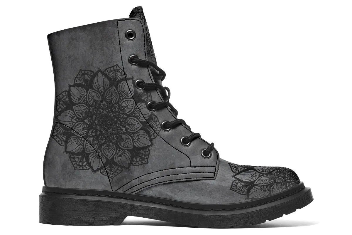 Grey Mandala Flower