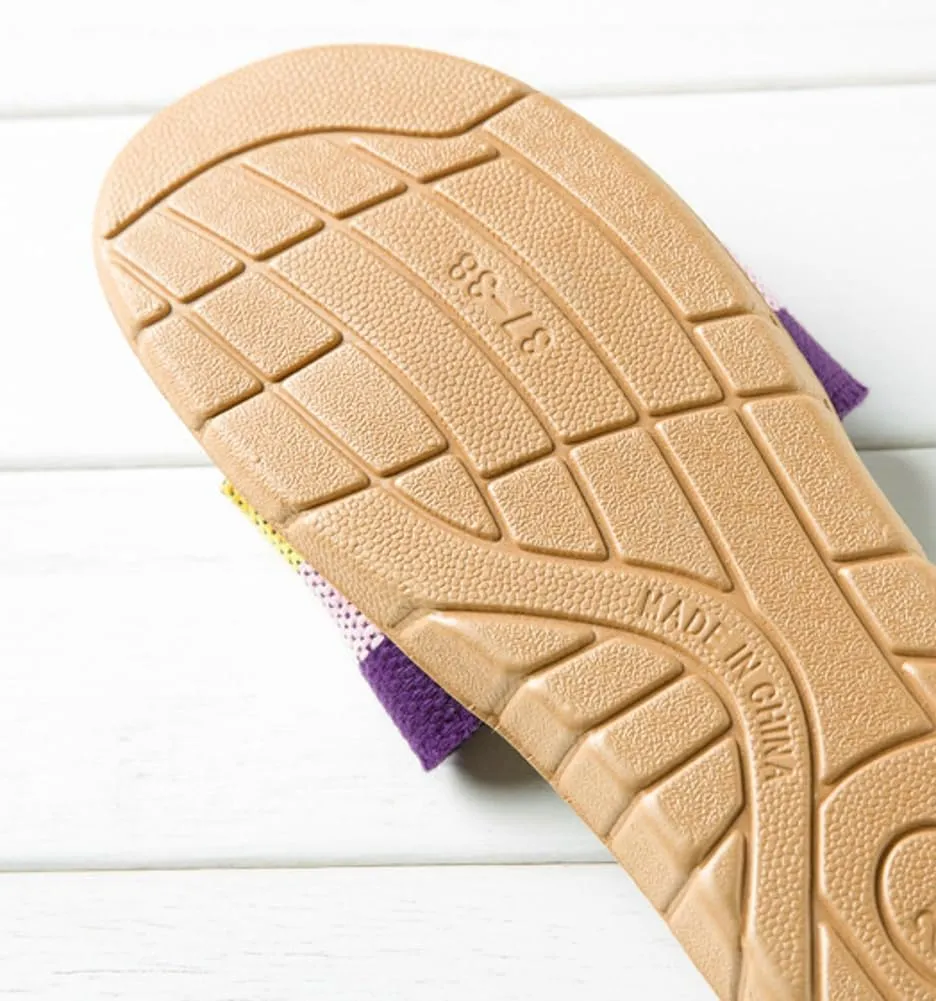 Halemet Women's Straw Beach Slippers - Non-Slip Slides - Comfortable Indoor/Outdoor Sandals