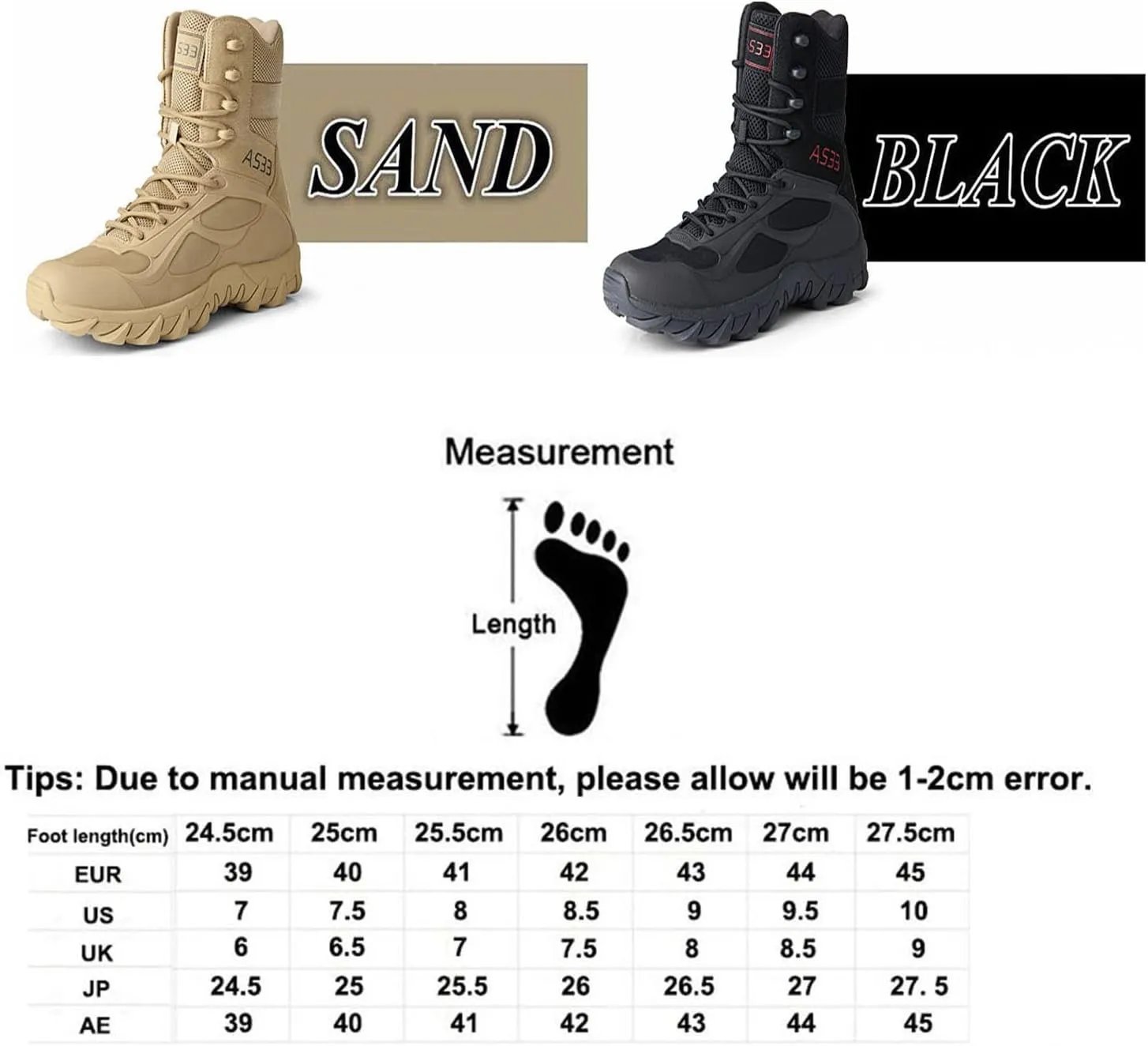 High Light Weight Tactical Boots Breathable Military Boots Outdoors Non-Slip Military Boots with Zip Outdoor Trekking Backpacking Boots Suitable for Men and Women,Sand,43