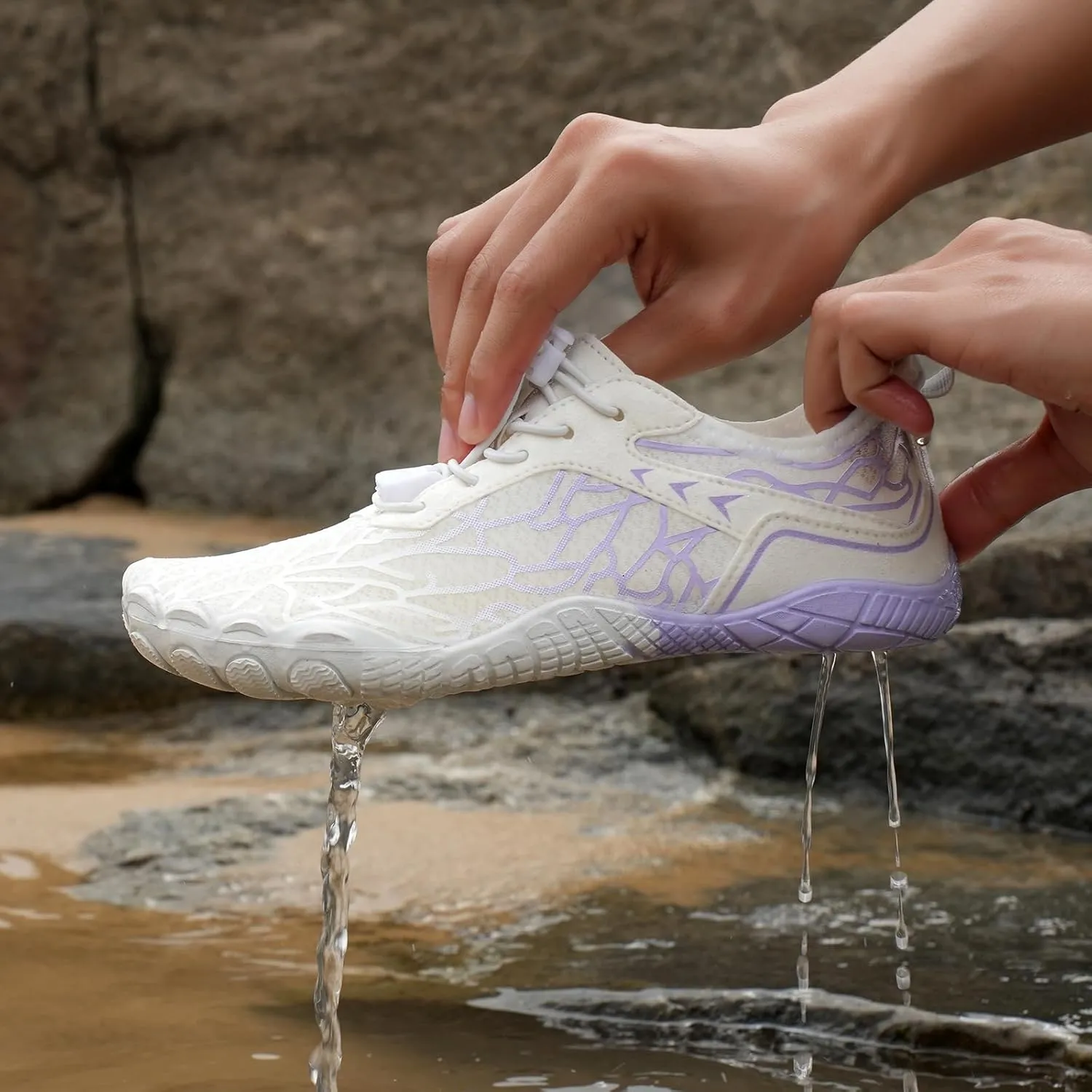 Hike Barefoot Shoes Womens Mens Anti-Slip Hiking Footwear Unisex Athletic Wide Toe Footwear Outdoor Beach Pool Aqua Swim Casual Hiking Shoes Train Healthy Running Sneaker