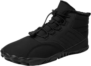 Hike Winter Footwear Barefoot Shoes, Hickened Warm Fur Lined Waterproof and Non-Slip Hiking Cotton Boots, Unisex Winter Snow Boots