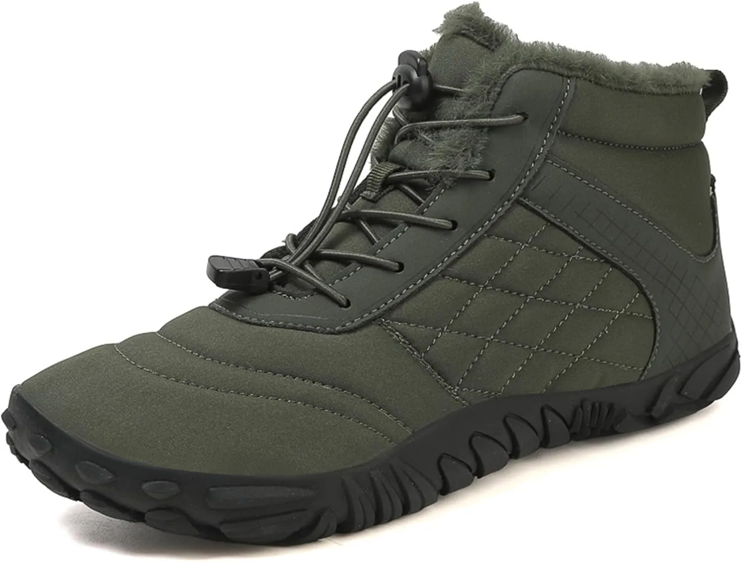 Hike Winter Footwear Barefoot Shoes, Hickened Warm Fur Lined Waterproof and Non-Slip Hiking Cotton Boots, Unisex Winter Snow Boots
