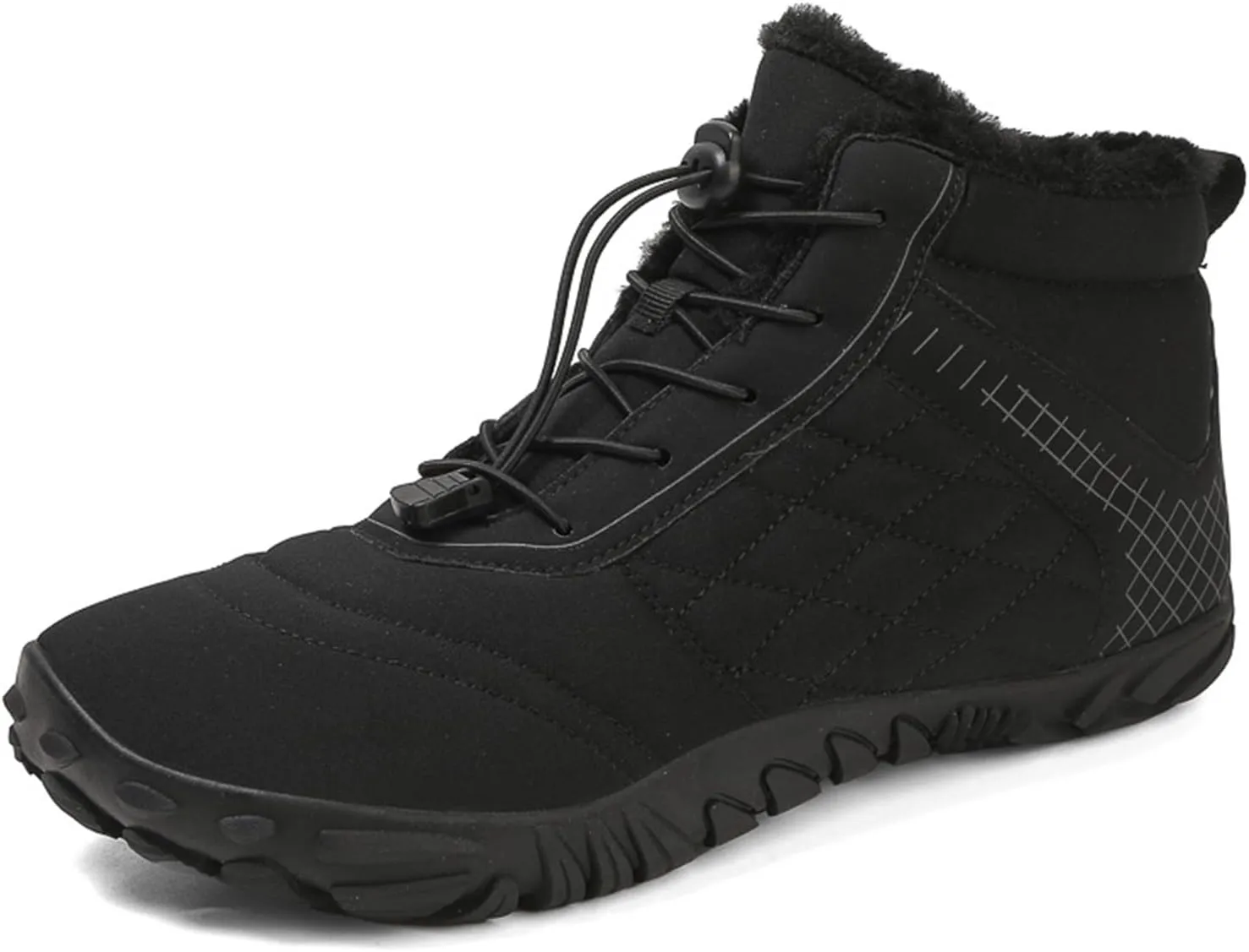 Hike Winter Footwear Barefoot Shoes, Hickened Warm Fur Lined Waterproof and Non-Slip Hiking Cotton Boots, Unisex Winter Snow Boots