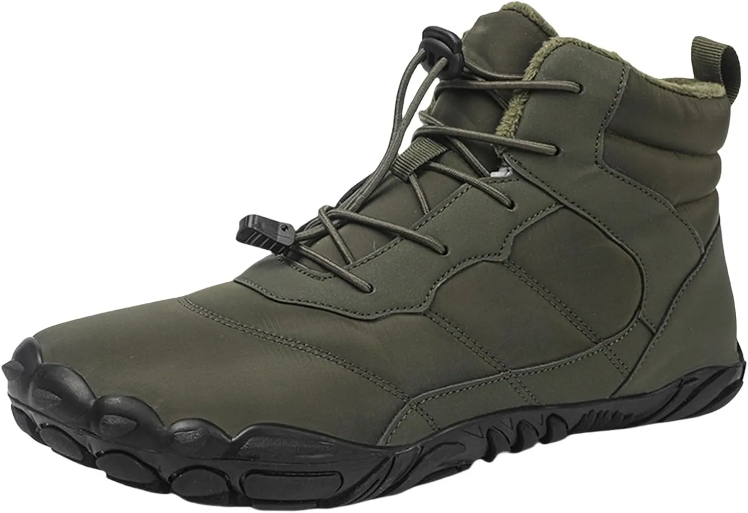 Hike Winter Footwear Barefoot Shoes, Hickened Warm Fur Lined Waterproof and Non-Slip Hiking Cotton Boots, Unisex Winter Snow Boots