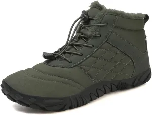Hike Winter Footwear Barefoot Shoes, Hickened Warm Fur Lined Waterproof and Non-Slip Hiking Cotton Boots, Unisex Winter Snow Boots