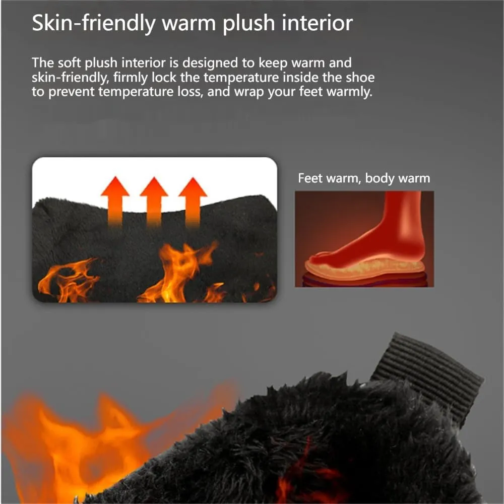 Hike Winter Footwear Barefoot Shoes, Hickened Warm Fur Lined Waterproof and Non-Slip Hiking Cotton Boots, Unisex Winter Snow Boots