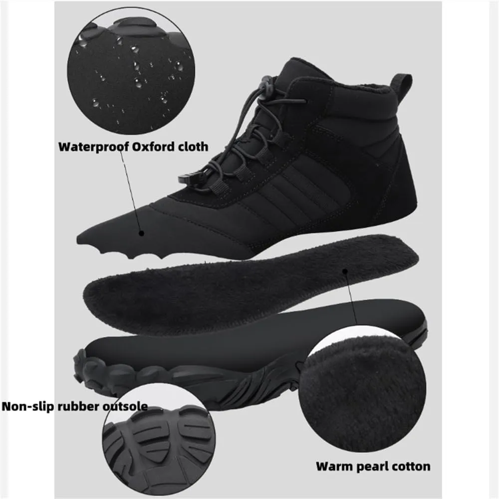Hike Winter Footwear Barefoot Shoes, Hickened Warm Fur Lined Waterproof and Non-Slip Hiking Cotton Boots, Unisex Winter Snow Boots