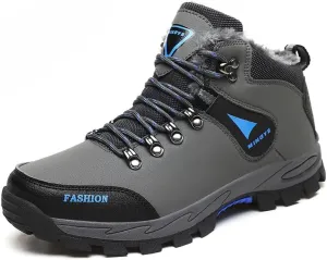 Hiking Boots Mens Winter Boots Snow Shoes Casual Lightweight Waterproof Snow Boots Anti-Slip Fur Lined Trekking Backpacking Comfortable Outdoor