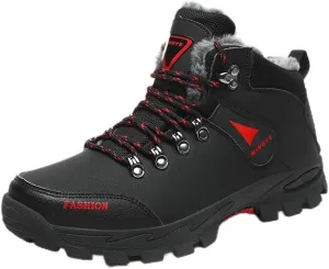 Hiking Boots Mens Winter Boots Snow Shoes Casual Lightweight Waterproof Snow Boots Anti-Slip Fur Lined Trekking Backpacking Comfortable Outdoor