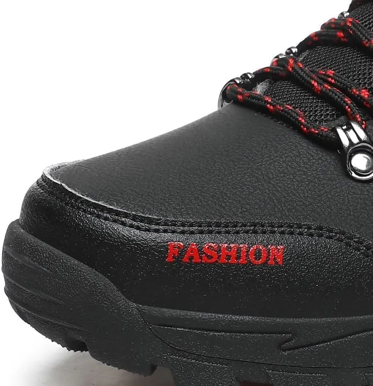 Hiking Boots Mens Winter Boots Snow Shoes Casual Lightweight Waterproof Snow Boots Anti-Slip Fur Lined Trekking Backpacking Comfortable Outdoor