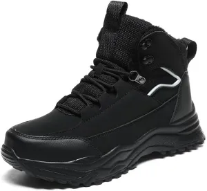 Hiking Boots Mens Winter Snow Boots Water Resistant Warm Fur Lined Anti Slip Ankle Walking Shoes Casual Ankle Sneakers Lightweight Hiking Outdoor Trekking Boot