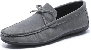HOOENG Men's Loafers Round Toe Suede Vamp Driving Style Loafer Flat Heel Slip Resistant Comfortable Prom Slip-on