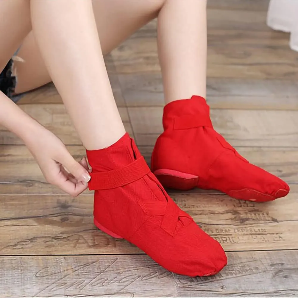 HROYL Jazz Boots Dance Shoes High Top Jazz Shoes Split Sole Over Ankle Jazz Boots for Women Girls Kids Model MS-S11011