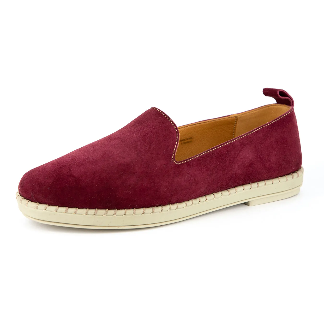 Induduzo : Ladies Leather Shoe in Burgundy Velour