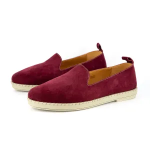 Induduzo : Ladies Leather Shoe in Burgundy Velour