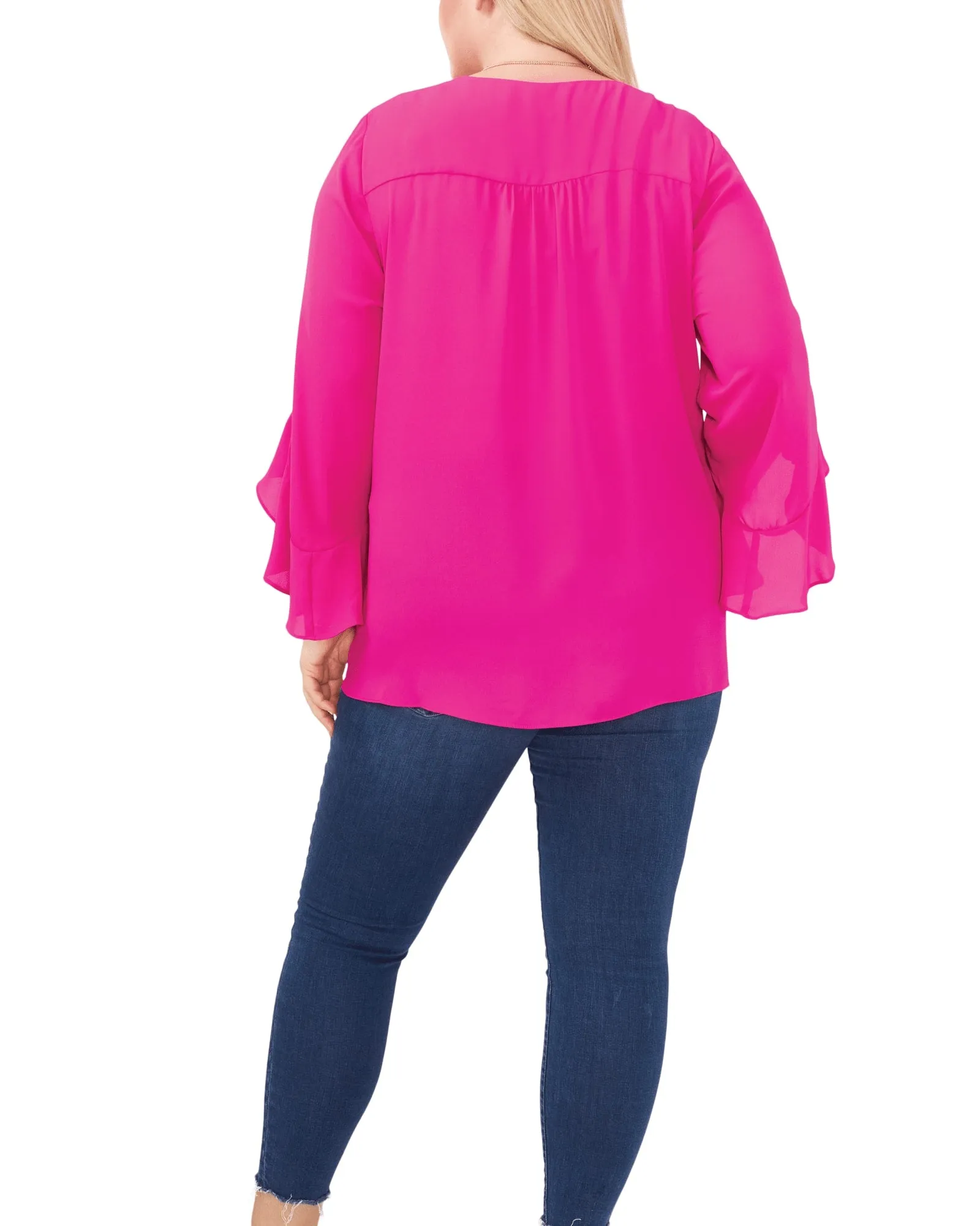 Jayda Flutter Sleeve Romance Top | 836-FRCLY FUCHSIA