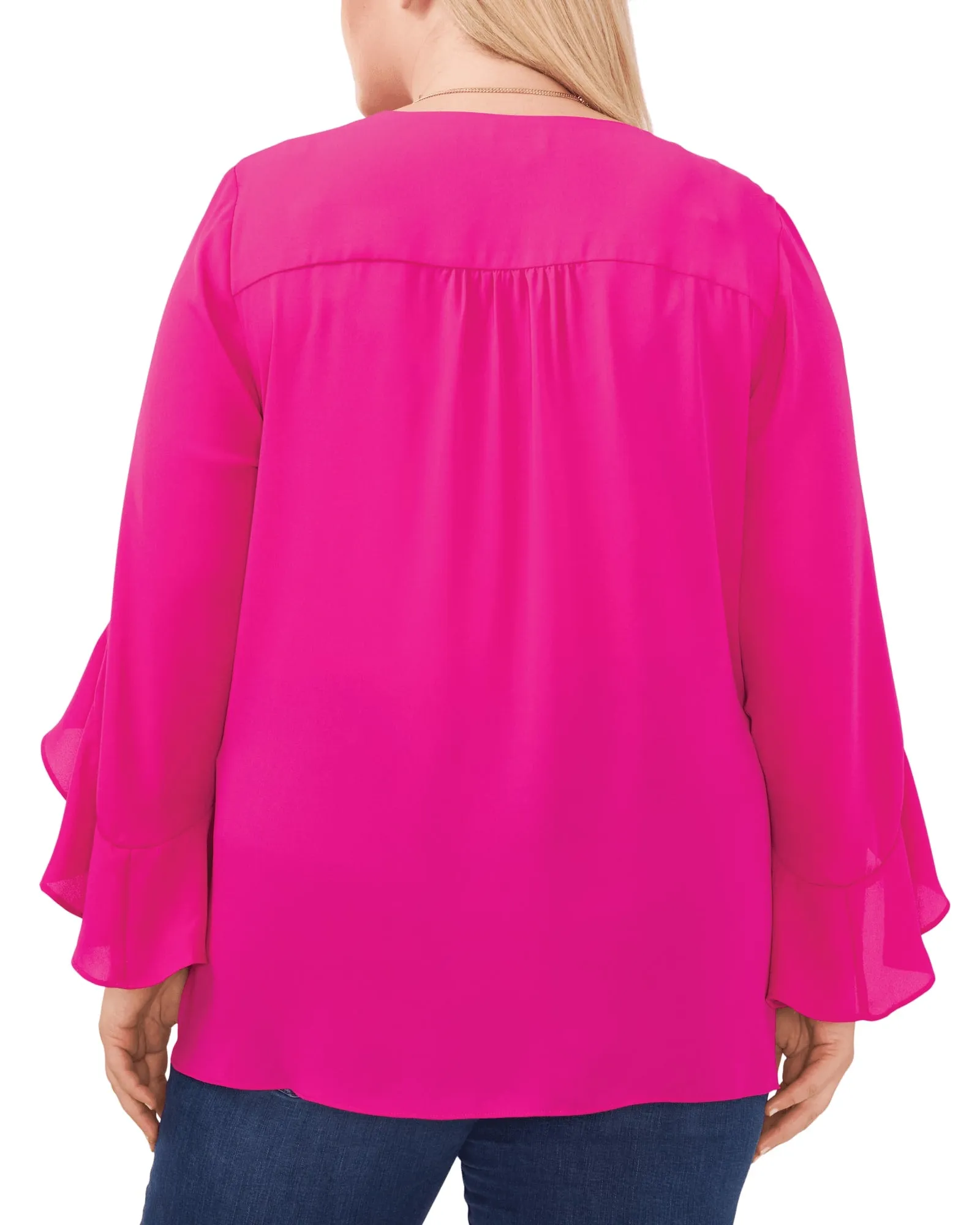 Jayda Flutter Sleeve Romance Top | 836-FRCLY FUCHSIA
