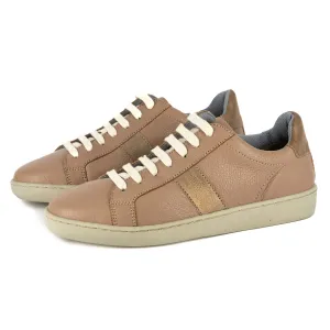 Jelani : Ladies Leather Sneaker in Timber Cayak & Beige Spirit