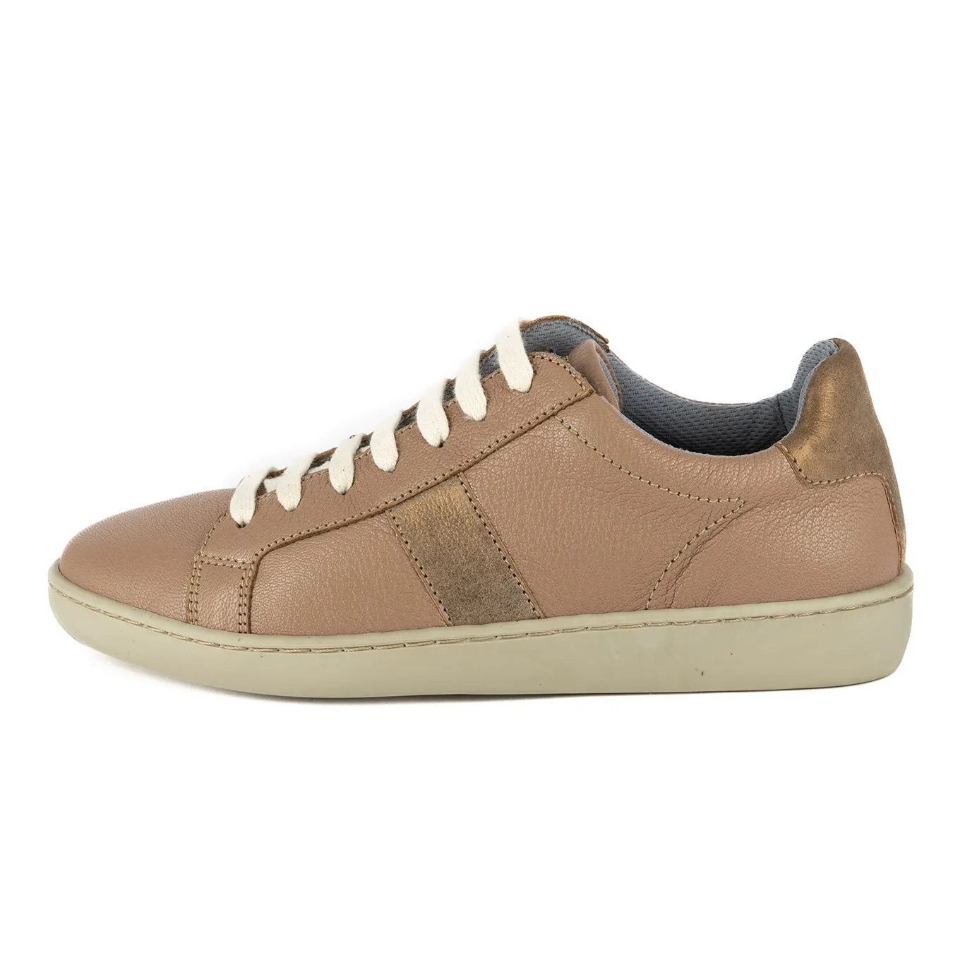 Jelani : Ladies Leather Sneaker in Timber Cayak & Beige Spirit